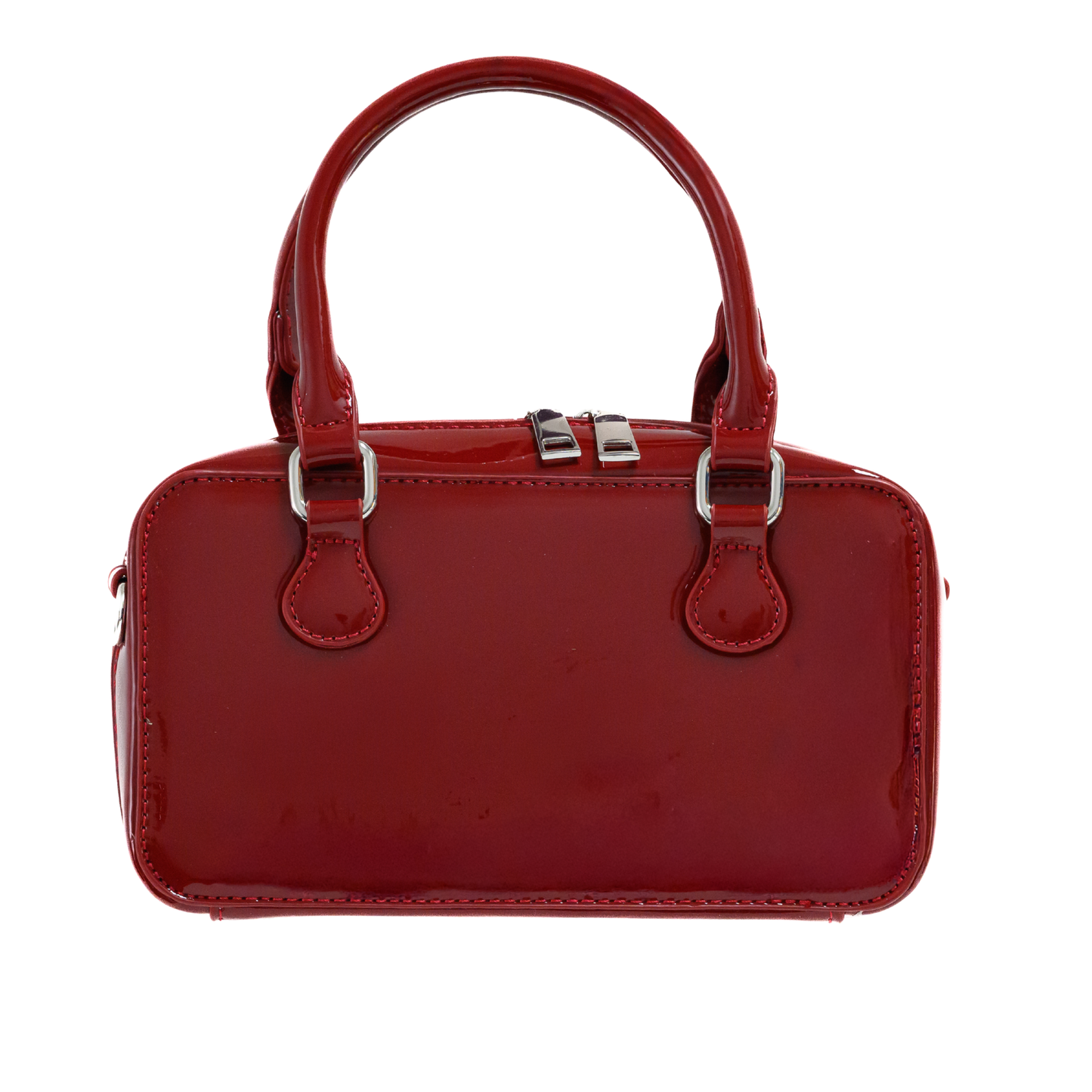 Kylie Mini Top-Handle Satchel in Red Vegan Leather