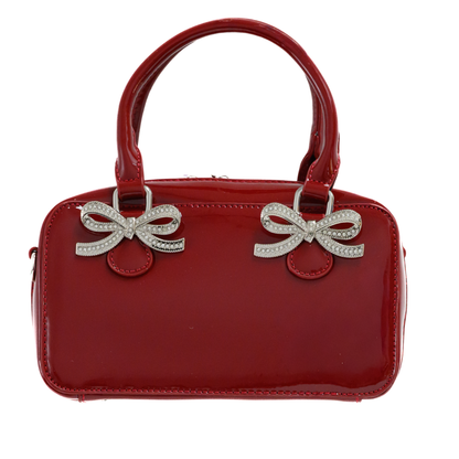 Kylie Mini Top-Handle Satchel in Red Vegan Leather