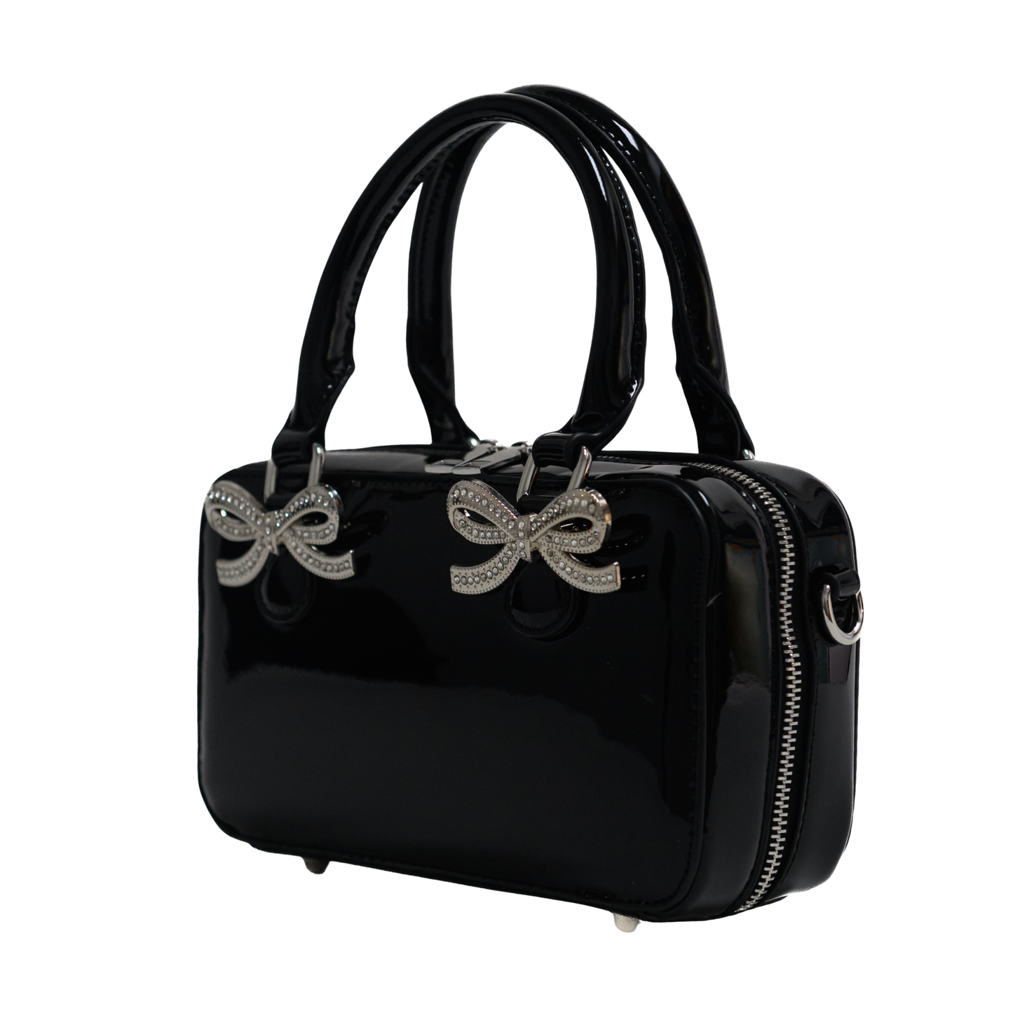 Kylie Mini Top-Handle Satchel in Black Vegan Leather