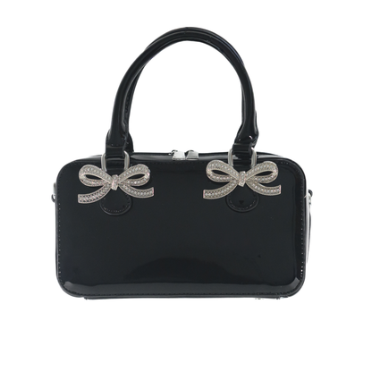 Kylie Mini Top-Handle Satchel in Black Vegan Leather