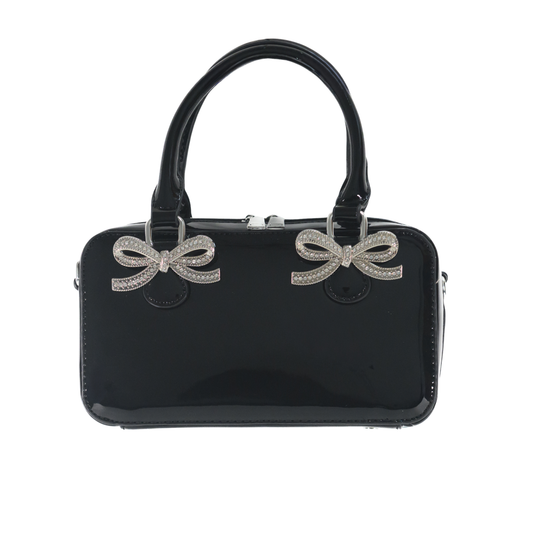 Kylie Mini Top-Handle Satchel in Black Vegan Leather