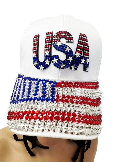 USA Flag White Cap