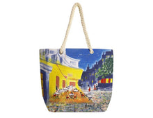 Hand-Painted Night View Tote Bag