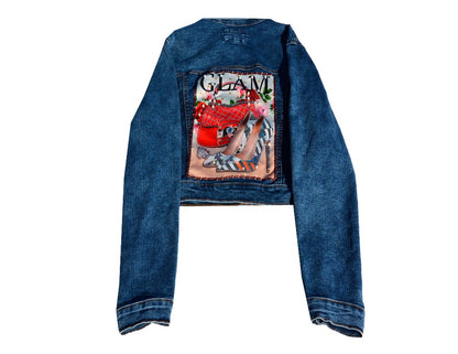 Comfy Knit Glam Denim Jacket