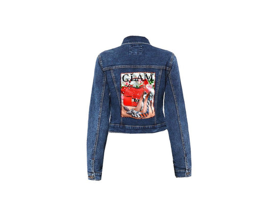 Comfy Knit Glam Denim Jacket