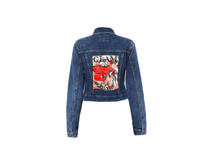 Comfy Knit Glam Denim Jacket