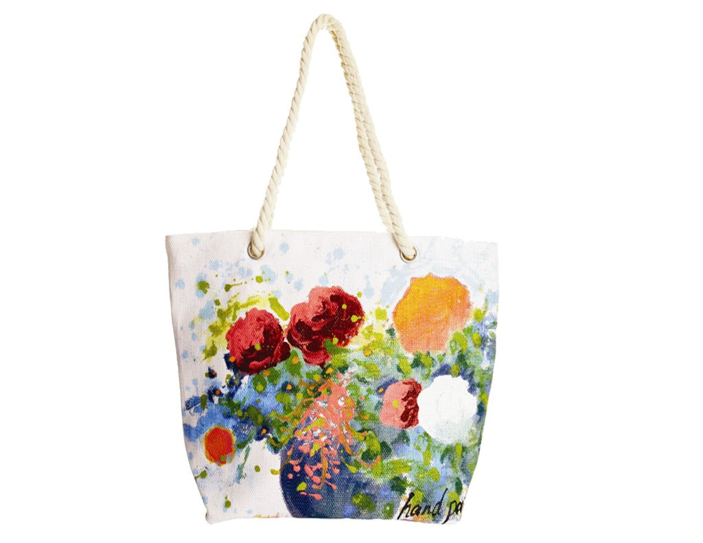 Hand-Painted Le Jardin Tote Bag