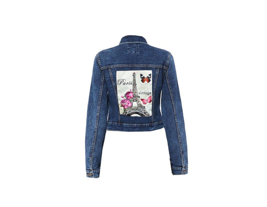 Comfy Knit Paris Vintage Denim Jacket