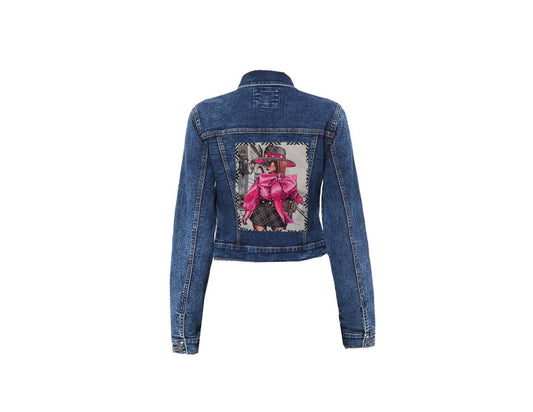 Comfy Knit Lady Fashionista Denim Jacket