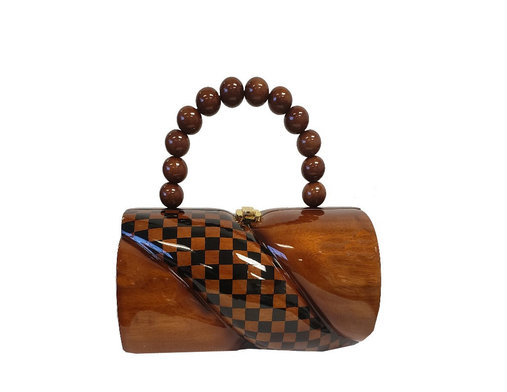 Timmy deals Wood Geometric Purse