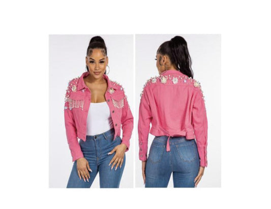 Pleasing Pink Denim Jacket